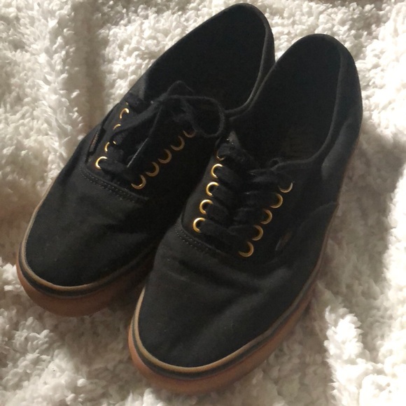 black vans with tan sole